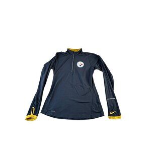 Pittsburgh Steelers 1/4 Zip Black Pullover Long Sleeve Nike Team Apparel Sz Sm